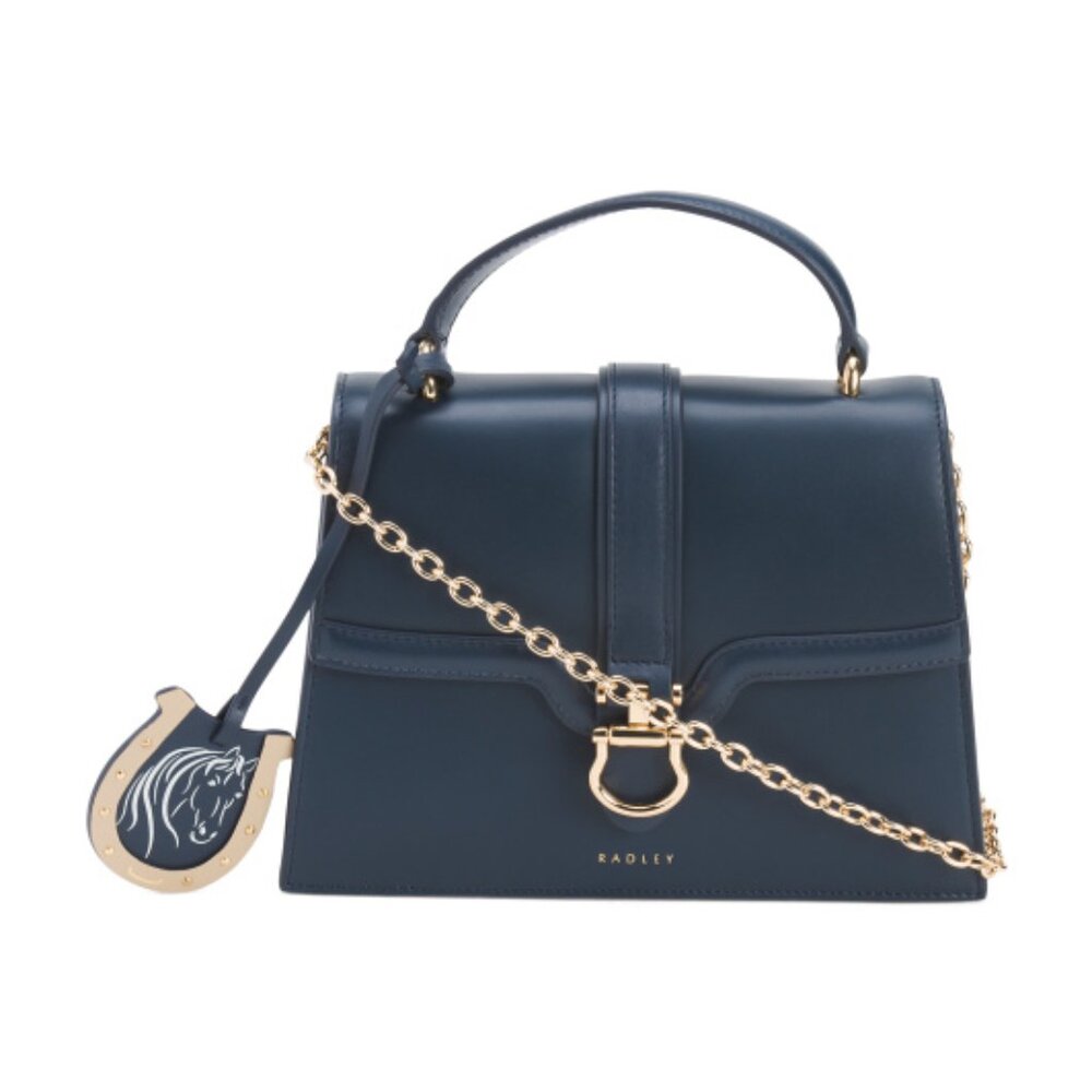 RADLEY LONDON Leather Kentucky Derby Small Flap Over Grab Satchel